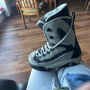 Gray and Black Snowboard Boots